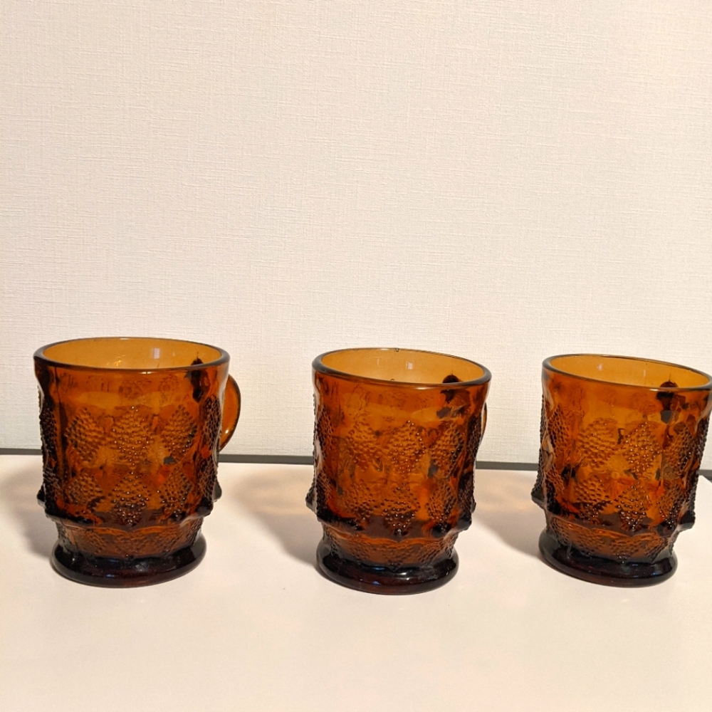 Vintage Fire King Diamond Mugs Set of 3